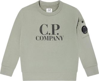 C.P. Company C.P. Company, Kids Sweatshirts, male, Green, 2 Y, Logo Cotton Sweatshirt