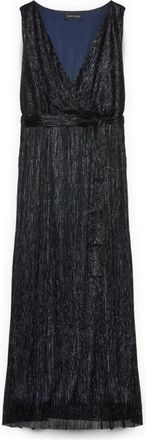 Fiorella Rubino Dream Griekse lurex jurk - Dames - Avondkleed - Blauw - XS - Polyester - Kleedjes