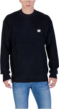 Calvin Klein Jeans LS EZ Cotton Waffle - Heren - Ronde hals truien - Zwart - L - Katoen - Truien & Vesten