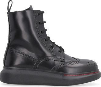 Alexander McQueen Hybrid Veterschoen - Dames - Veterlaarzen - Zwart - 37 EU - Leer - Schoenen