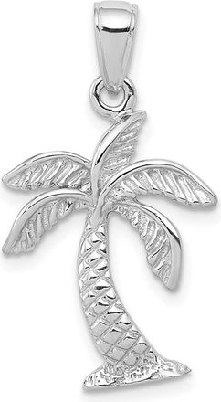 Diamond2Deal 14K White Gold Palm Tree Pendant