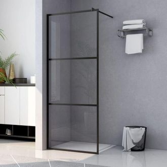 vidaXL Vidaxl - Mampara Ducha Accesible Vidrio Esg Transparente Negro 90x195 Cm