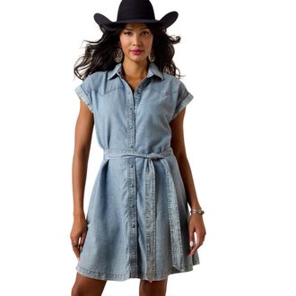 Ariat Womens Hampton Denim Dress in Medium Blue, Size 2X-Large, by Ariat
