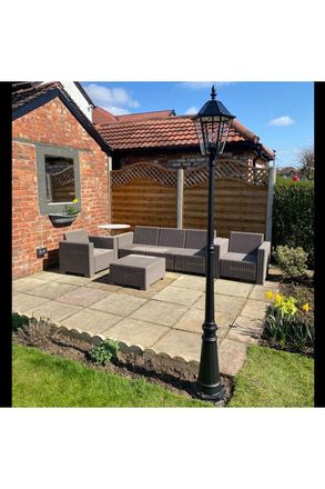 CGC Lighting London 2.3 Metre Extra Tall Black Victorian Style LED Solar Post Light