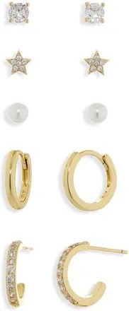 Argento Vivo Star Set of 5 Assorted Stud & Hoop Earrings in Gold at Nordstrom Rack