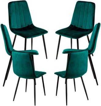 Regalos Miguel Packs Sillas Comedor - Pack 6 Sillas Liny Terciopelo - Verde