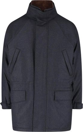 Auralee Black Structured High Collar Jacket
