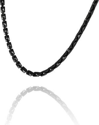 Lucky Brand Mens Black Stainless Link 22 Chain Necklace, Polished Ion-Plated Finish at Nordstrom