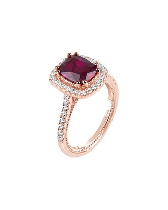 Suzy Levian Rose Gold Vermeil Cz Ring
