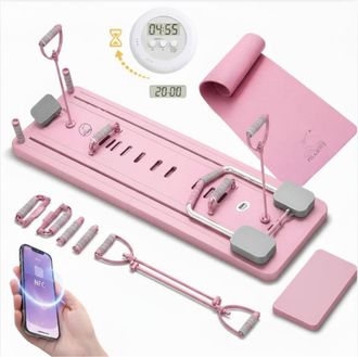 OEM Tabla De Pilates Interactiva Para Fitness Cardio Tabla De Pilates Multifuncional Plegable Para Ejercicios Bandas De Resistencia Rosa