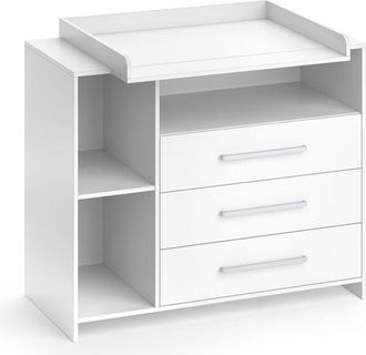 Vicco Cambiador Oskar, Blanco, 113 X 100 Cm Con 3 Cajones Grandes