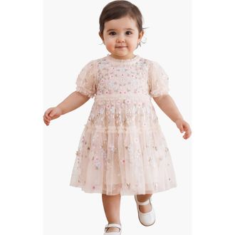Needle & Thread Garland Ribbon Baby Dress in Cream/pastel at Nordstrom, Size 12-18M