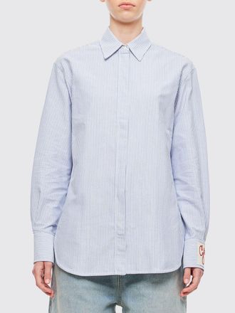 Golden Goose Long-Sleeved Striped Cotton Shirt with Concealed Placket