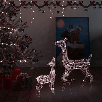 Berkfield Home Acrylic Reindeer Family Christmas Decoration 160 LED Warm White