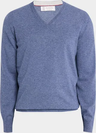 Brunello Cucinelli Men & apos;s Cashmere Knit V-Neck Sweater