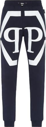 Philipp Plein Joggingbroek Hexagon - Heren - Sweatpants - Blauw - XL - Katoen - Broeken