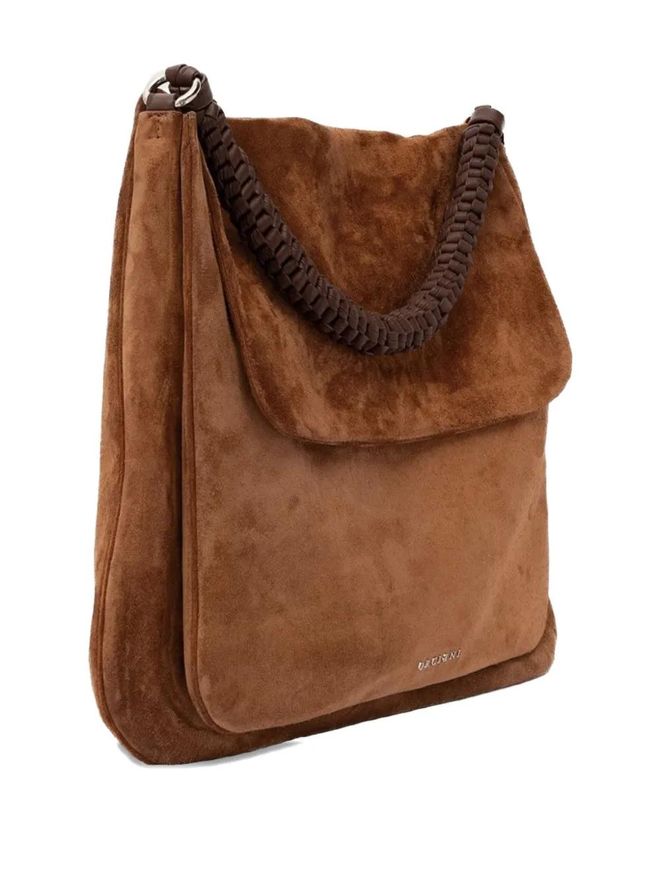 Borsa Tracolla Donna In Finta Pelle Scamosciata Marrone – Borsa Tote Piccola Quotidiana - 3