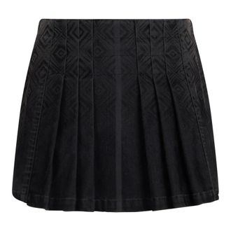 Alberta Ferretti Rokken, Dames, Grijs, S, Katoen, Korte Geplooide Rok