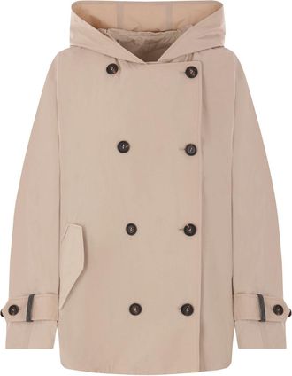 Brunello Cucinelli Brunello Cucinelli Womens Techno Cotton Caban With Precious Detail - Nude - Size EU 36 (Womens)