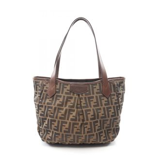 Fendi Brown Canvas Leather Handbag Tote Bag (Pre-Owned)