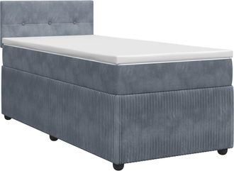 vidaXL Cama Box Spring Con Colch&oacute;n Gris Oscuro 100 X 200 Cm Terciopelo Vidaxl