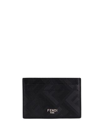 Fendi Leather Cardholder With Ff Motif
