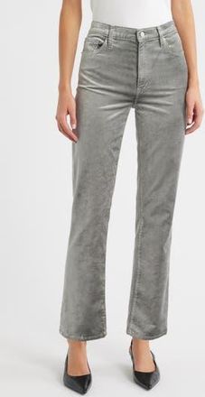 Frame Denim Le Sleek Velvet Ankle Straight Leg Pants in Oyster Velvet at Nordstrom Rack, Size 31