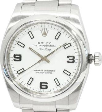 Rolex Pre-owned Air-King Roestvrij staal Horloge - Heren - Vintage Horloges - Wit - ONE Size - Vintage