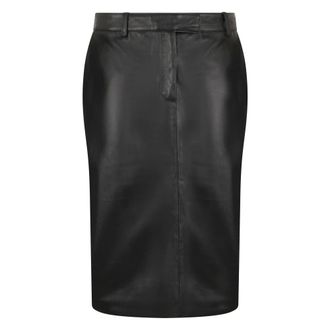 Giuseppe Di Morabito Leather Skirts, female, Black, Size: M Leather Midi Skirt