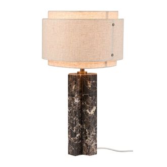 Nordlux Vintage Indoor Table Lamp Brown Marble E27 On-Fixture Switch - Mains Powered, IP20 in Beige