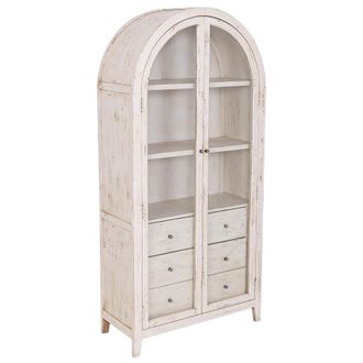 Wanderlust Deco Vitrina De Madera Artesanal Blanca 90x40x190h Cm