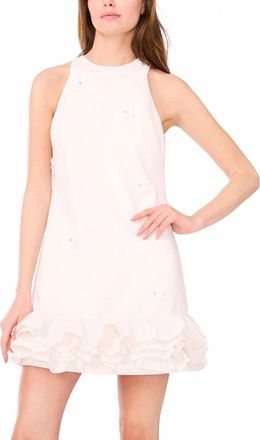 CeCe by Cynthia Steffe Sleeveless Ruffled-Hem Mini Dress In Ivory