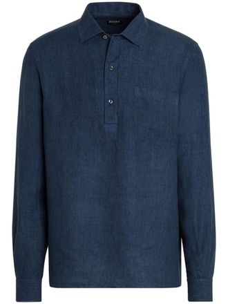 Ermenegildo Zegna Oasi Lino shirt - men - Linen/Flax - S - Blue
