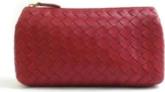 Bottega Veneta Pre-owned Clutches, female, Red, Size: ONE SIZE Pre-owned Fabric pouches