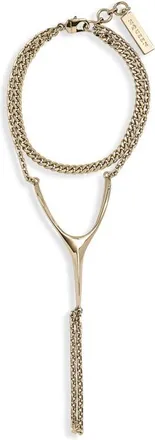 Alexander McQueen Wishbone Hand Chain Bracelet in Pale Gold at Nordstrom