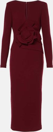 Roland Mouret Floral wool crepe midi dress