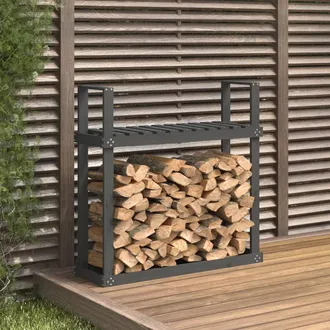 vidaXL Le&ntilde;ero De Madera Maciza De Pino Gris 110x35x108,5 Cm Vidaxl