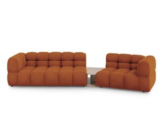 Cosmopolitan Design Sof&aacute; modular derecho 3 plazas de terciopelo terracota