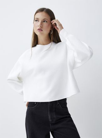 Twik Womens Oversized rolled-hem sweater