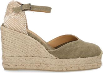 Castaner Green Ankle-strap Wedges