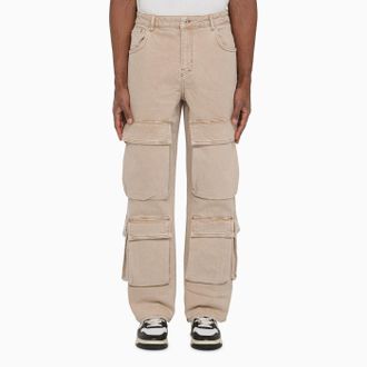 Represent Pantalone cargo R3Ca beige in denim