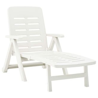 Berkfield Home Folding Sun Lounger Plastic White