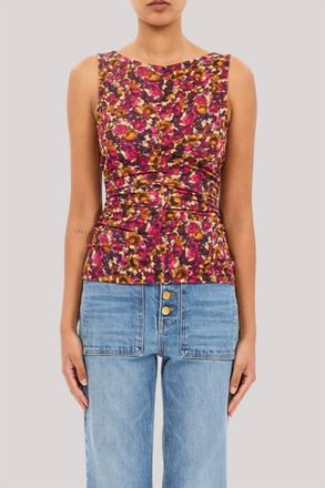Ulla Johnson Loulou Floral Sleeveless Top In Viola