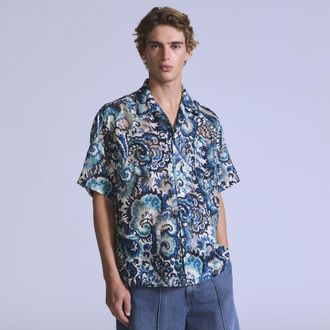 Levi's Short Sleeve Camp Shirt - Mens - XL - Blue