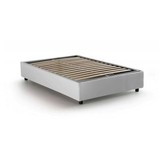 Talamo Italia Dmora - Cama De Plaza Y Media Daccardi, Cama Contenedor Con Revestimiento De Tela, 100% Made In Italy, Apertura Frontal, Adecuado Para Colch&oacute;n Cm 120x