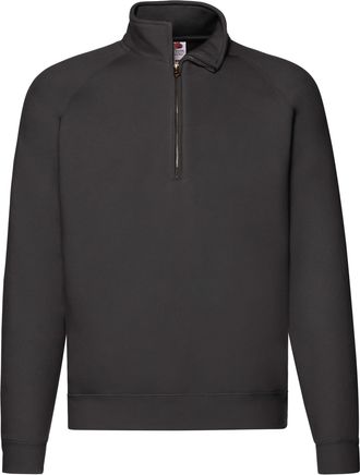 Fruit Of The Loom Fruit of the Loom Unisex Premium Sweatshirt met Kwart Ritssluiting voor Volwassenen (Zwart)