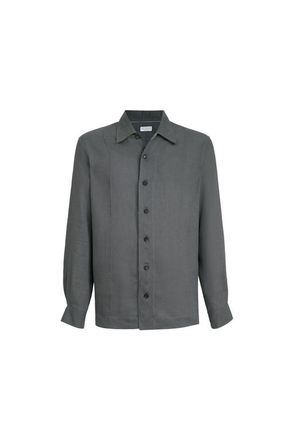 Brunello Cucinelli Linen shirt in Anthracite at Nordstrom, Size Xxx-Large Eu