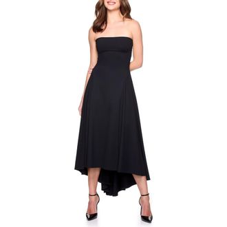 Susana Monaco Strapless High/Low Dress in Black at Nordstrom, Size Medium