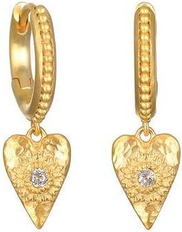 Satya Jewelry Loving Heart Huggie Earrings in Gold at Nordstrom