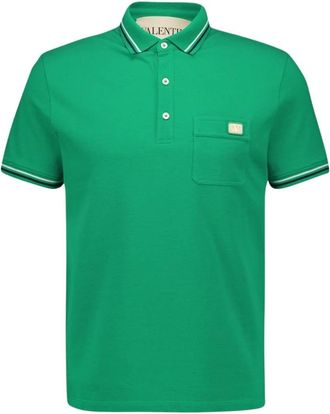 Valentino Garavani VLogo Katoenen Piqu&eacute; Polo - Heren - Polos - Groen - L - Katoen - Tops